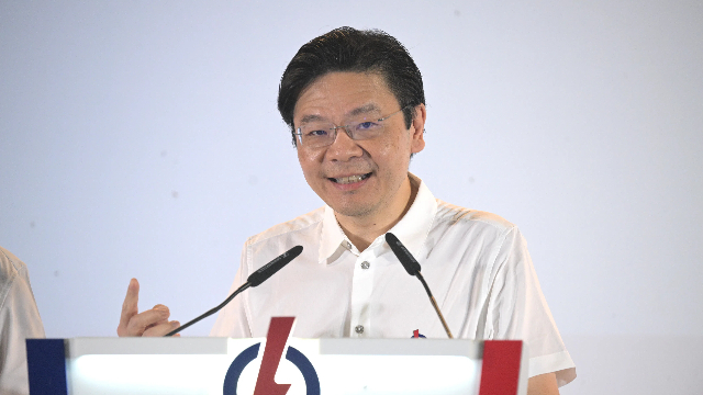 黄循财在新加坡向人民行动党支持者发表讲话 （来源：新华社）